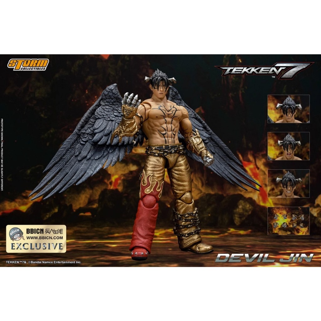 ของเล่นพายุ 1/12 BBICN Tekken 7 Devil Jin Action Figure