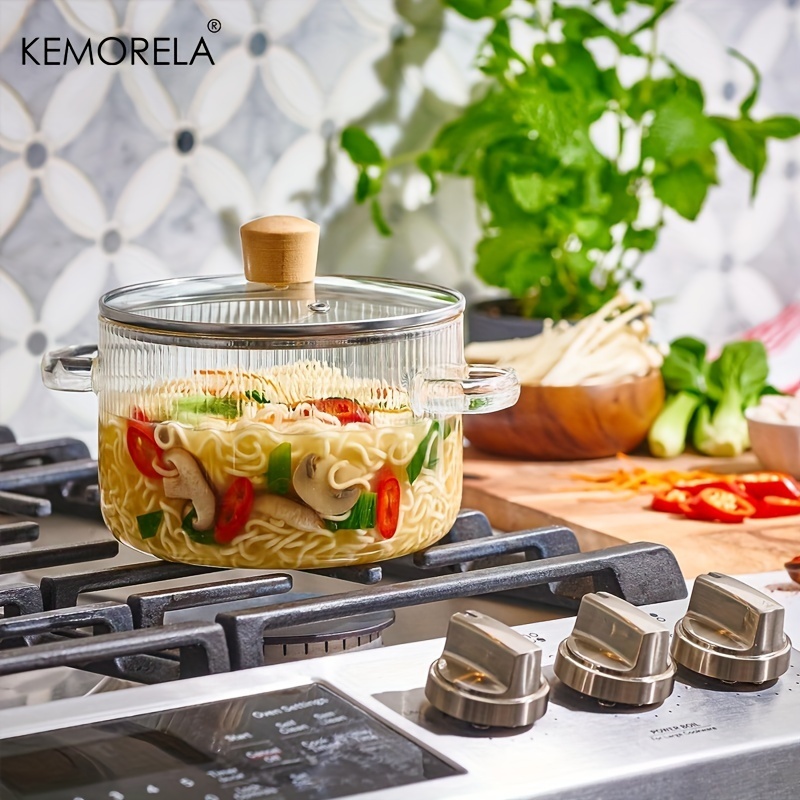 KEMORELA หม้อแก้ว พร้อมฝาปิด ทนความร้อน อเนกประสงค์ สําหรับทําอาหาร