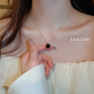 DREJEW สร้อยคอโซ่ ประดับไข่มุก เพทาย ทรงกลม หรูหรา หรูหรา ระดับไฮเอนด์ เรียบง่าย แฟชั่น สําหรับผู้หญิง