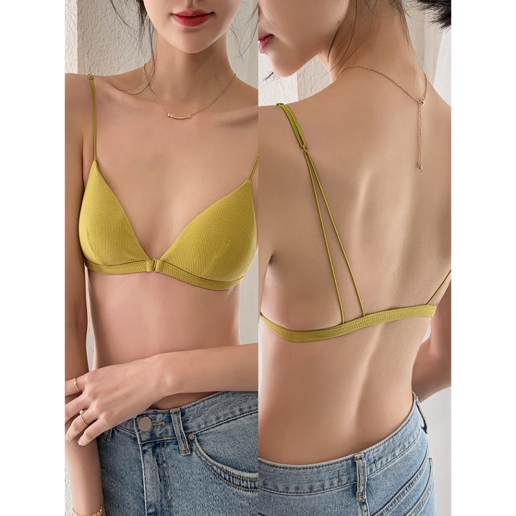 ชุดชั้นในสตรี ไร้สาย บางเฉียบ หัวเข็มขัดด้านหน้า ขนาดเล็ก สามเหลี่ยม คัพสวยงาม ด้านหลังบาง สายคล้องไหล่ ชุดชั้นในอิทธิพล ขายดี ราคา ถูกที่สุด ดีลบีเคเค แกลเลอรีภาพที่ 7