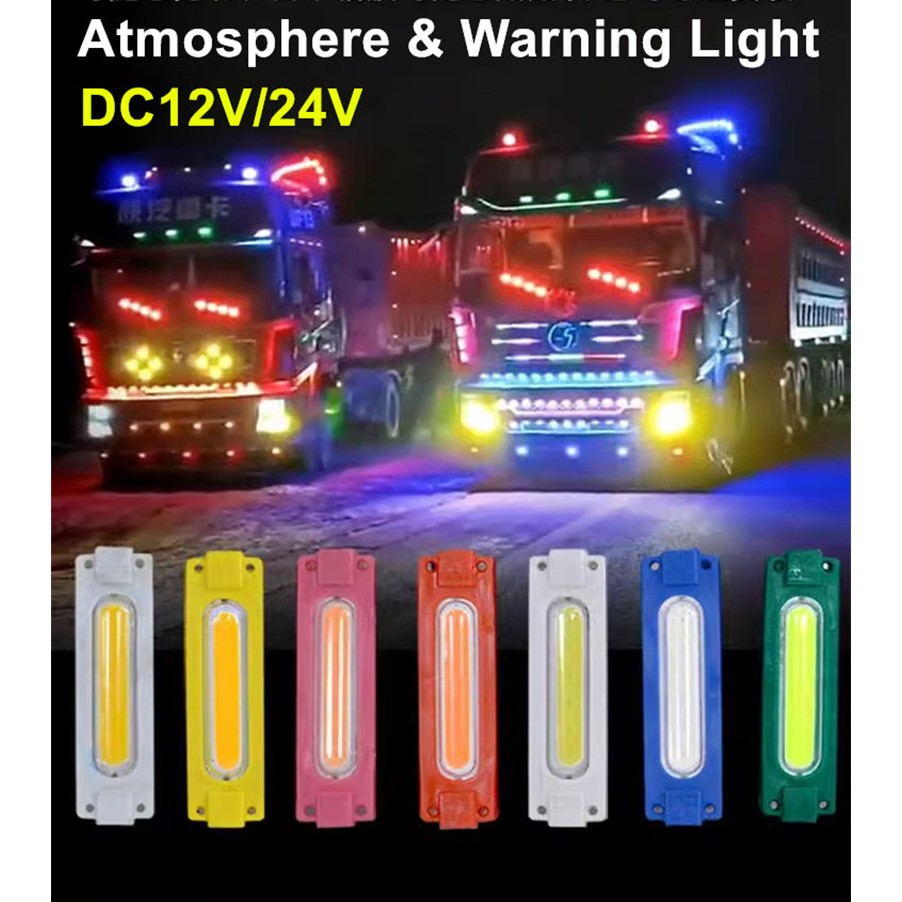 10/20 pcs DC12V หรือ DC24V COB LED โมดูลรถบรรทุกด้านข้าง Marker ไฟแสดงสถานะสีขาวสีชมพูสีเหลืองสีฟ้าสีแดงน้ําแข็งสีฟ้าสีเขียวไฟเตือนสําหรับรถบัส Lory Tailer รถบรรทุกรถรถจักรยานยนต์