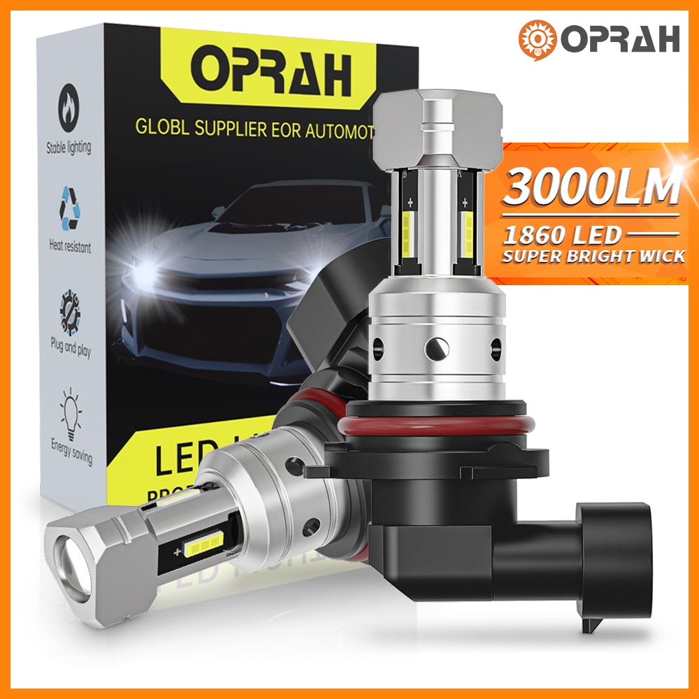 Oprah 2 ชิ้นรถ LED หมอก H11 หลอดไฟ LED HB3 HB4 รถหมอก H7 9005 9006 หลอดไฟหมอก 1860 4SMD DRL ไฟวิ่งกลางวันหลอดไฟรถ
