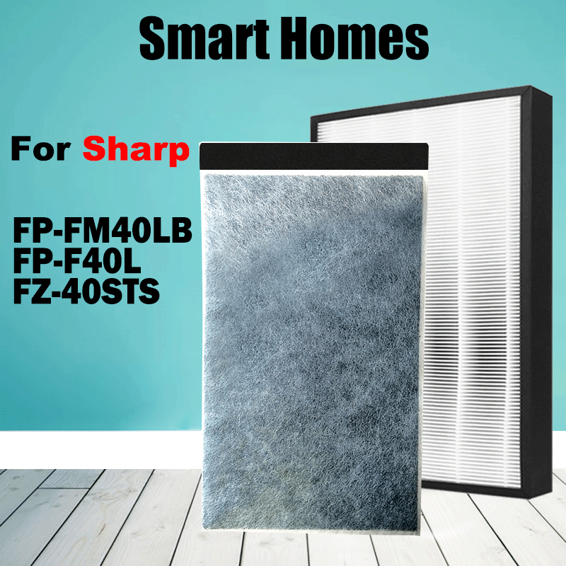 ไส้กรอง HEPA H13 และไส้กรองดับกลิ่น สําหรับเครื่องฟอกอากาศ Sharp FZ-F40SFE FP-FM40E-B FP-F40 FPF40 FPFM40LB FP-F40L FZ-40STS