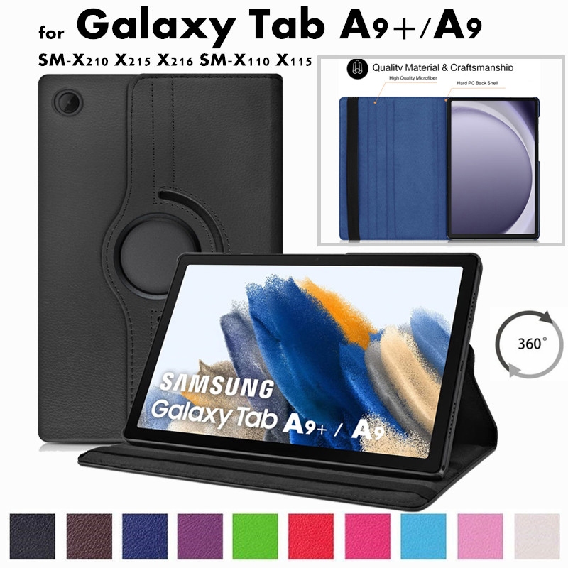 Samsung Galaxy Tab A9+ X210 X215 X216 Case 11'' Tablet 360 Rotating Leather Case for Tab A9 8.7" X110 X115 with Stand Flip Case