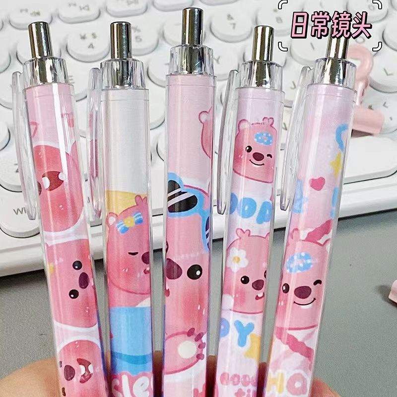 Loopy ปากกาหมึกเจล ลายการ์ตูนน่ารัก ขนาด 0.5 มม. สีดํา สําหรับนักเรียน