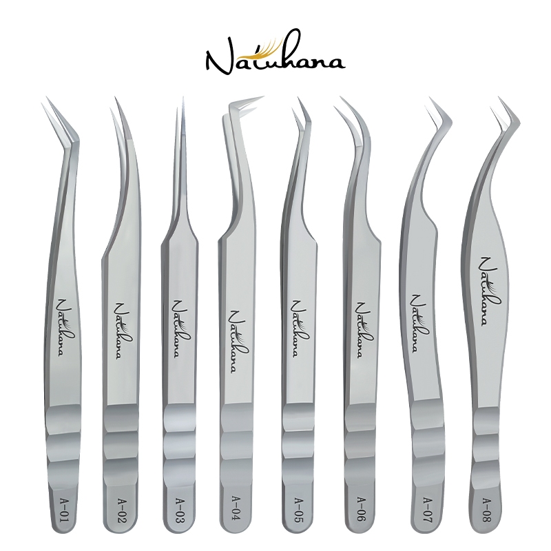 Natuhana แหนบสเตนเลส กันไฟฟ้าสถิตย์ ความแม่นยําสูง สําหรับต่อขนตา