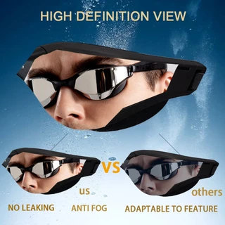 Junhaiinsซิลิโคนprofessionalกันน้ําชุบclear Double Anti-FOGแว่นตาว่ายน้ําป้องกันรังสียูวีผู้ชายผู้หญิงEyewearแว่นตาว่ายน้ํา