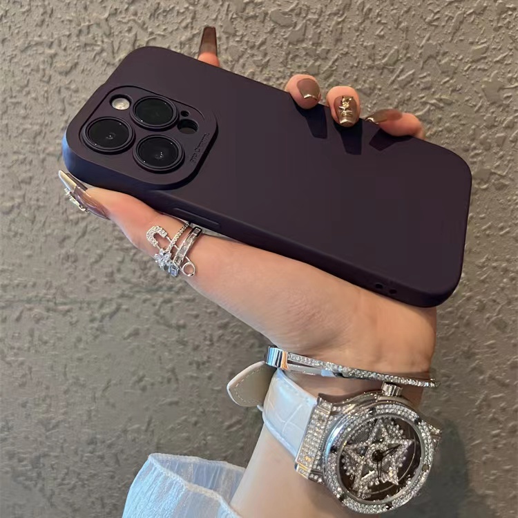 เคสโทรศัพท์มือถือ Tpu นิ่ม ทรงสี่เหลี่ยม สีพื้น หรูหรา เรียบง่าย สําหรับ iPhone 11 14 13 12 15 Pro Max 15Plus 14Plus