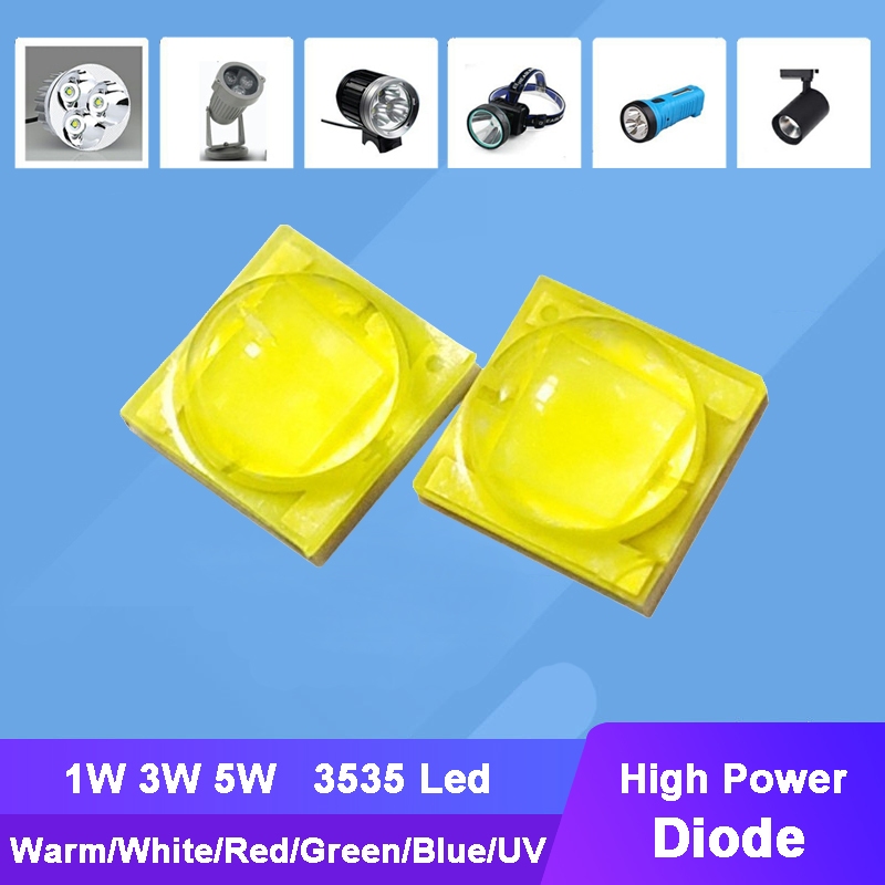 ไดโอดไฟ LED 1W 3W 5W 3535 ขาว เขียว แดง ชมพู 10 ชิ้น