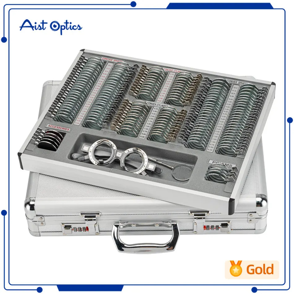 Wz-yg5 158 กล่องเลนส์ทดลอง โลหะ ขอบอลูมิเนียม ออปติคอล สไตล์จีน