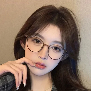 👓แว่นสายตาสั้น👓 -50~600° แว่นป้องกันแสงสีฟ้า กรอบแว่นทรงกลม ตาแฟชั่นผู้ชายและผู้หญิง 067
