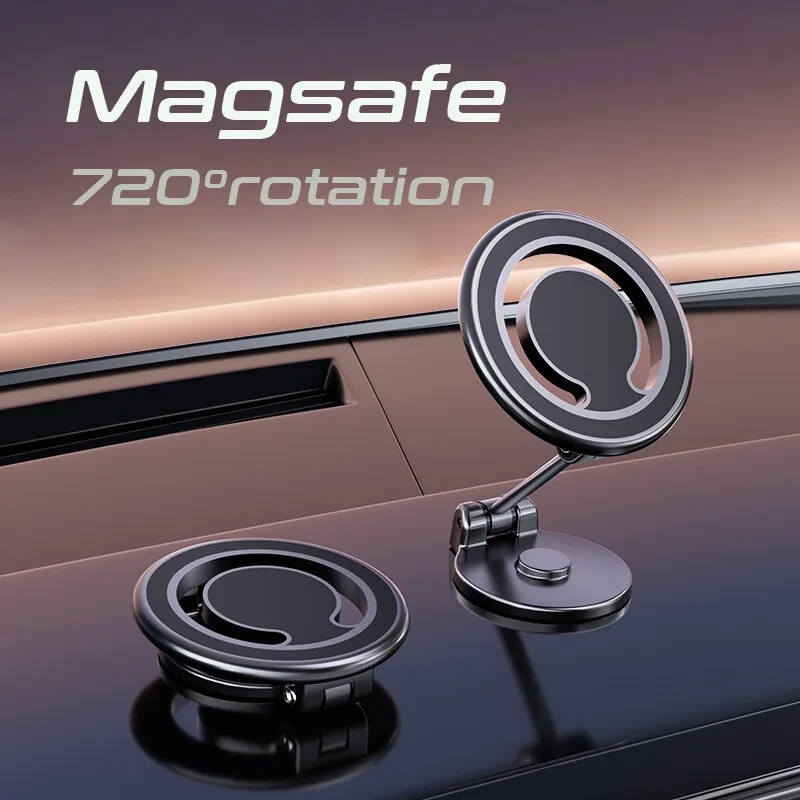 Ankndo ที่วางโทรศัพท์ในรถยนต์ แบบแม่เหล็ก พับได้ สําหรับ MagSafe Universal Dashboard Magnet Car Mount สําหรับ iP 14 13 /Samsung Xiaomi
