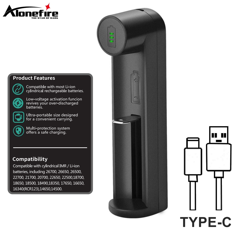 Alonefire MC3 3.7V ที่ชาร์จแบตเตอรี่ แบบชาร์จ USB