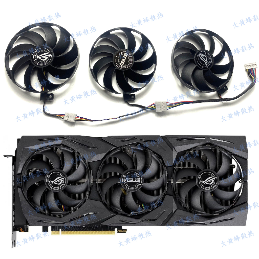 พัดลมการ์ดกราฟิก Asus ROG RTX2060 2070S 2080ti RX5700XT ใหม่ล่าสุด T129215ซู