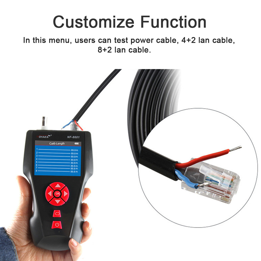 Noyafa (NF-8601W) เครื่องทดสอบสายเคเบิลเครือข่าย TDR สําหรับ Rj11 Rj45 BNC Poe Ping ตัวติดตาม LCD อเนกประสงค์ ราคา ถูกที่สุด ดีลบีเคเค แกลเลอรีภาพที่ 3