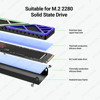 Jeyi ฮีทซิงค์ระบายความร้อน M.2 SSD 2280 NVME NGFF แมกนีเซียมอัลลอย อลูมิเนียมอัลลอย พร้อมแผ่นซิลิโคนความร้อน สําหรับคอมพิวเตอร์