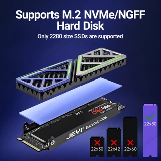 Jeyi ฮีทซิงค์ระบายความร้อน M.2 SSD 2280 NVME NGFF แมกนีเซียมอัลลอย อลูมิเนียมอัลลอย พร้อมแผ่นซิลิโคนความร้อน สําหรับคอมพิวเตอร์