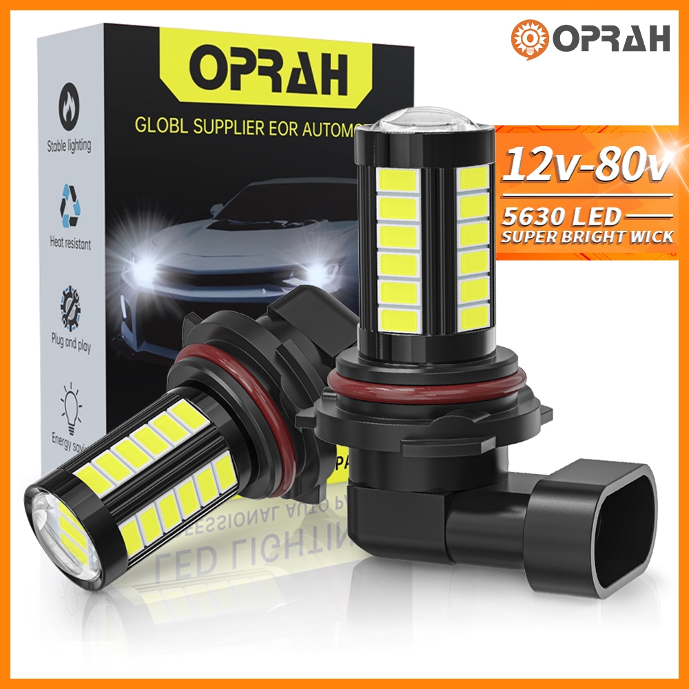 Oprah 2 ชิ้นรถ LED หมอก H11 หลอดไฟ LED HB3 HB4 รถหมอก H7 9005 9006 หลอดไฟหมอก 5630 33SMD DRL ไฟวิ่งกลางวันหลอดไฟรถ
