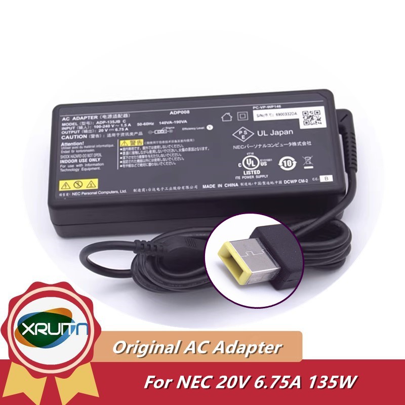 Original ADP-135JBC 20V 6.75A 135W แล็ปท็อป AC Adapter Charger สําหรับ NEC/Lenovo แหล่งจ่ายไฟ Adapto