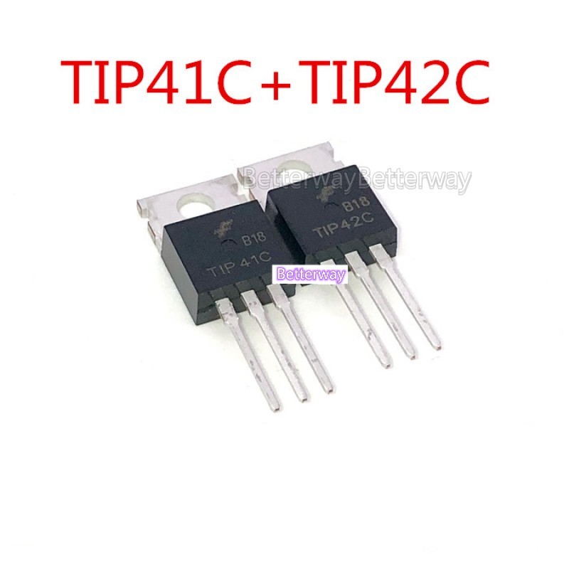 ทรานซิสเตอร์ TIP41C TIP42C TO-220 10 ชิ้น (TIP41C 10 ชิ้น และ TIP42C 10 ชิ้น)
