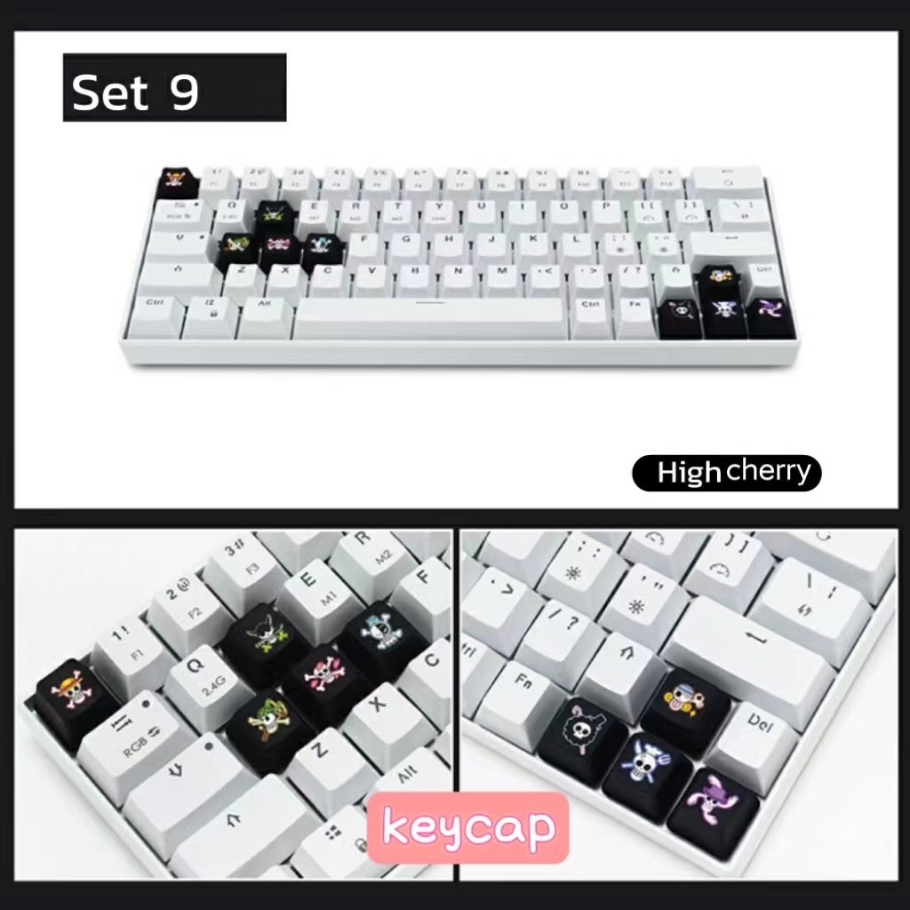 ปุ่มกดคีย์บอร์ด One PIECE PBT สําหรับคีย์บอร์ด Mechanical