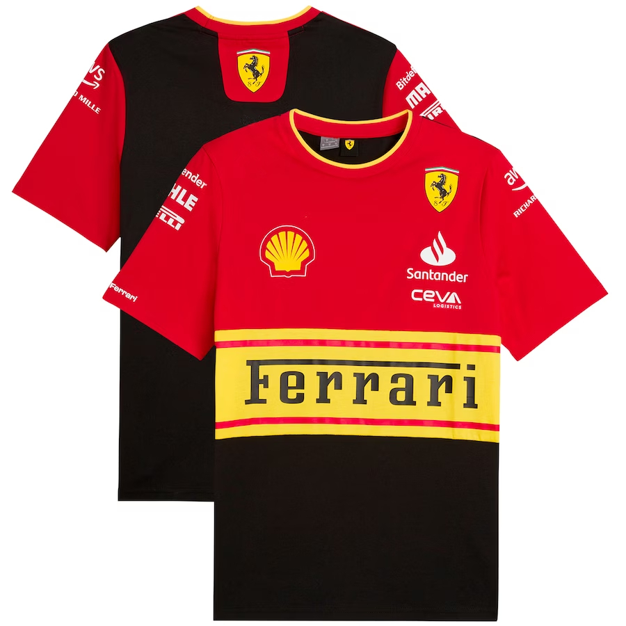 ใหม่ เสื้อยืดโปโล แขนสั้น พิมพ์ลาย Ferrari F1 Ferrari F1 สไตล์เรโทร 2024 ครบรอบ F1 ปี