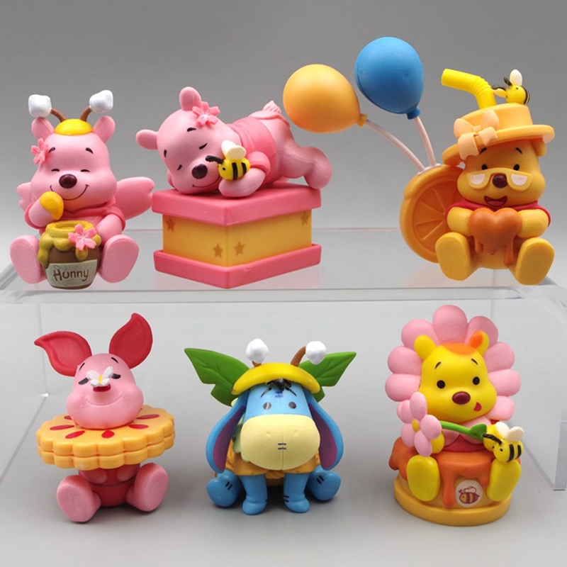 โมเดลฟิกเกอร์ PVC รูปการ์ตูน Disney Pooh Bear Edward Pooh Piglet Eeyore Roo Rabb