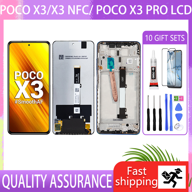 ของแท้ หน้าจอสัมผัส LCD พร้อมกรอบ สําหรับ Xiaomi POCO X3 POCO X3 NFC POCO X3 Pro