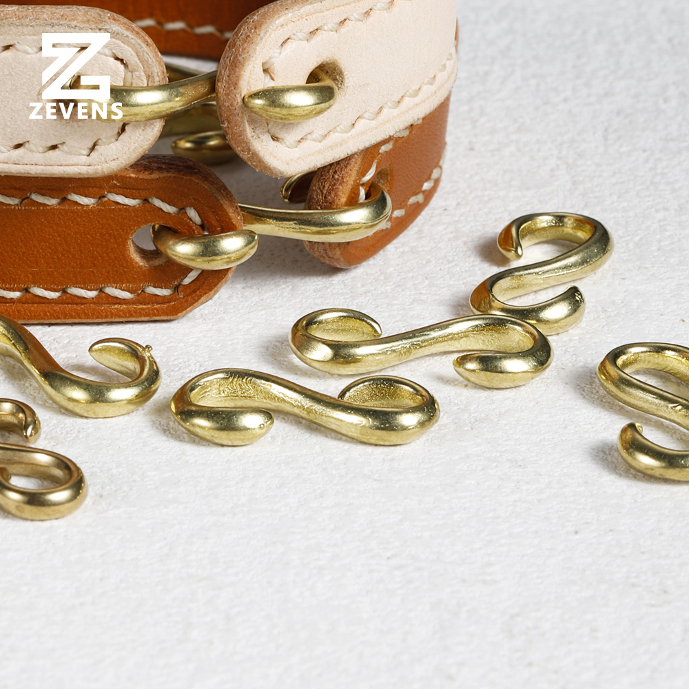 ตะขอทองเหลืองรูปตัว S ทองเหลือง S ตะขอทองแดงตะขอขนาดเล็ก Handmade DIY อุปกรณ์เสริมหนังทองเหลือง