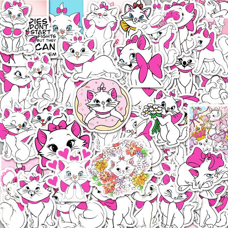 50 ชิ้นน่ารัก Marie Cat การ์ตูน Disney Graffiti สติกเกอร์กันน้ําสําหรับ DIY โทรศัพท์แล็ปท็อปโน้ตบุ๊คกีตาร์จักรยานหมวกกันน็อครถตกแต่ง Decal