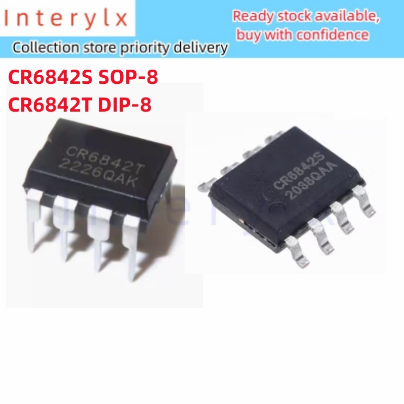 5-10 ชิ้น CR6842 CR6842T DIP-8 CR6842S SOP-8 SOP offline switching power supply IC ใหม่