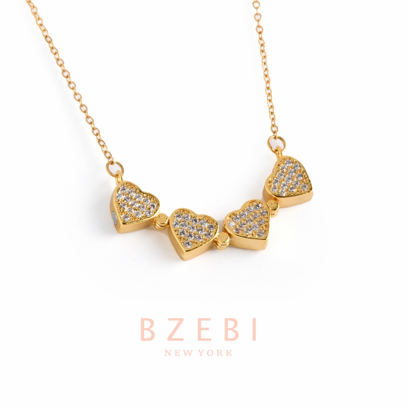 Bzebi สร้อยคอแฟชั่น ใบโคลเวอร์ ผู้หญิง จี้ สแตนเลส ไม่ลอก เครื่องประดับแฟชั่น แตนเลส ใส่ได้แบบ2 18k ชุบทอง สําหรับผู้หญิง 1057n