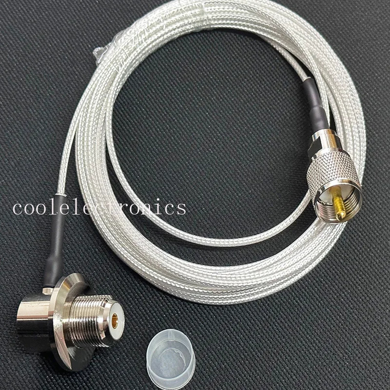 สายเคเบิลเสาอากาศวิทยุ RG316 Long UHF PL259 Male to SO239 UHF Female Right Angle 50ohm สําหรับรถยนต์