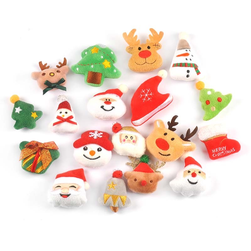 5 ชิ้น 4.3-6 ซม.น่ารักต้นคริสต์มาสแพทช์ Santa Claus Elk Appliques Handmade DIY Craft Party Decor ทําเด็ก Hairpin อุปกรณ์เสริม CP3711