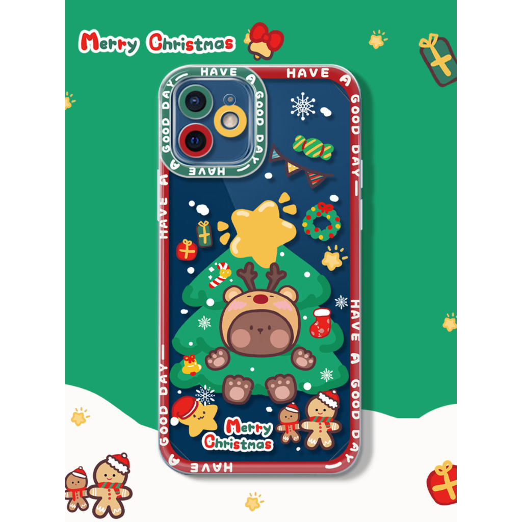 Centechia เคสโทรศัพท์มือถือ ลายคริสต์มาสน่ารัก สําหรับ iPhone 11 15 14 13 MINI 12 Pro Max 7 8 Plus XR XS XSMAX X 7 8 Plus SE2020