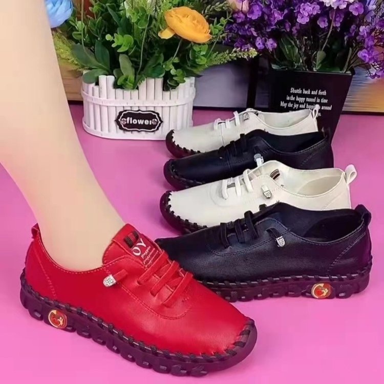 พร้อมส่ง รองเท้าลําลอง พื้นนิ่ม พื้นแบน ขนาดใหญ่ สําหรับแม่ และเด็ก