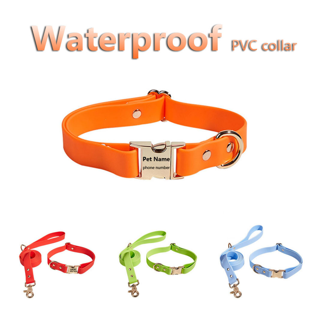 ปลอกคอ PVC แบบนิ่ม กันน้ํา ซักทําความสะอาดได้ ขนาดใหญ่ และขนาดกลาง สําหรับสัตว์เลี้ยง สุนัข
