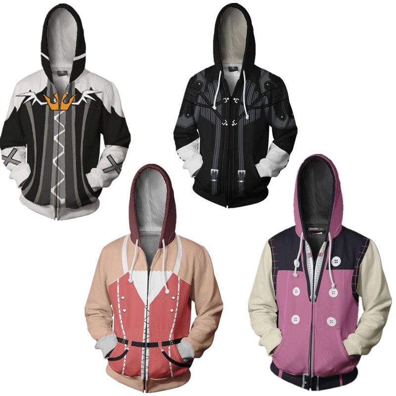 Kingdom Hearts Hoodie เสื้อกันหนาวแบบฮูดี้พิมพ์ดิจิตอล unisex