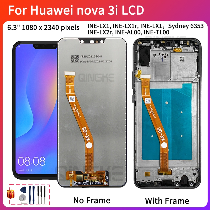 หน้าจอสัมผัส LCD INE-LX1 INE-LX2 6.3 นิ้ว แบบเปลี่ยน สําหรับ Huawei Nova 3i Huawei P Smart Plus 2018 LCD INE-LX2r