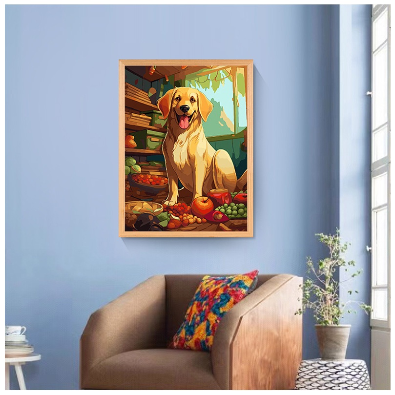 Drofe / ระบายสีตามตัวเลข / ลูกสุนัข สัตว์เลี้ยง / ภาพวาดสีน้ํามันดิจิทัล / ภาพระบายสี / ภาพวาด DIY / ภาพวาดผ้าใบ / ภาพวาดสีน้ํามัน / ภาพระบายสีตามตัวเลข / การตกแต่ง - รูปที่ 2