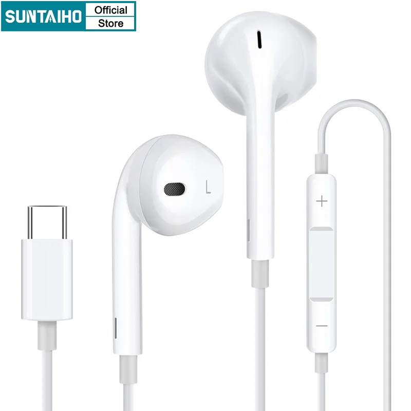 Suntaiho หูฟังไอโฟน หูฟังมีไมโครโฟน หูฟัง type-c สำหรับ IPHONE OPPO VIVO Xiaomi Android IOS15 เอฟเฟกต์เสียง