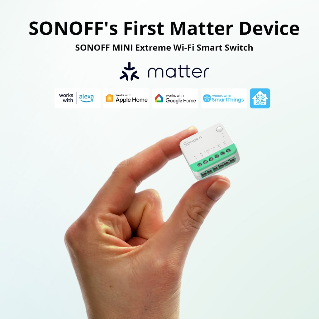 Sonoff MINIR4M MINI Extreme Wi-Fi สวิตช์อัจฉริยะ ESP32 ชิปรีเลย์รีเลย์ ที่ถอดออกได้ เข้ากันได้กับ eWeLink ควบคุมด้วยเสียงผ่าน Alexa Google