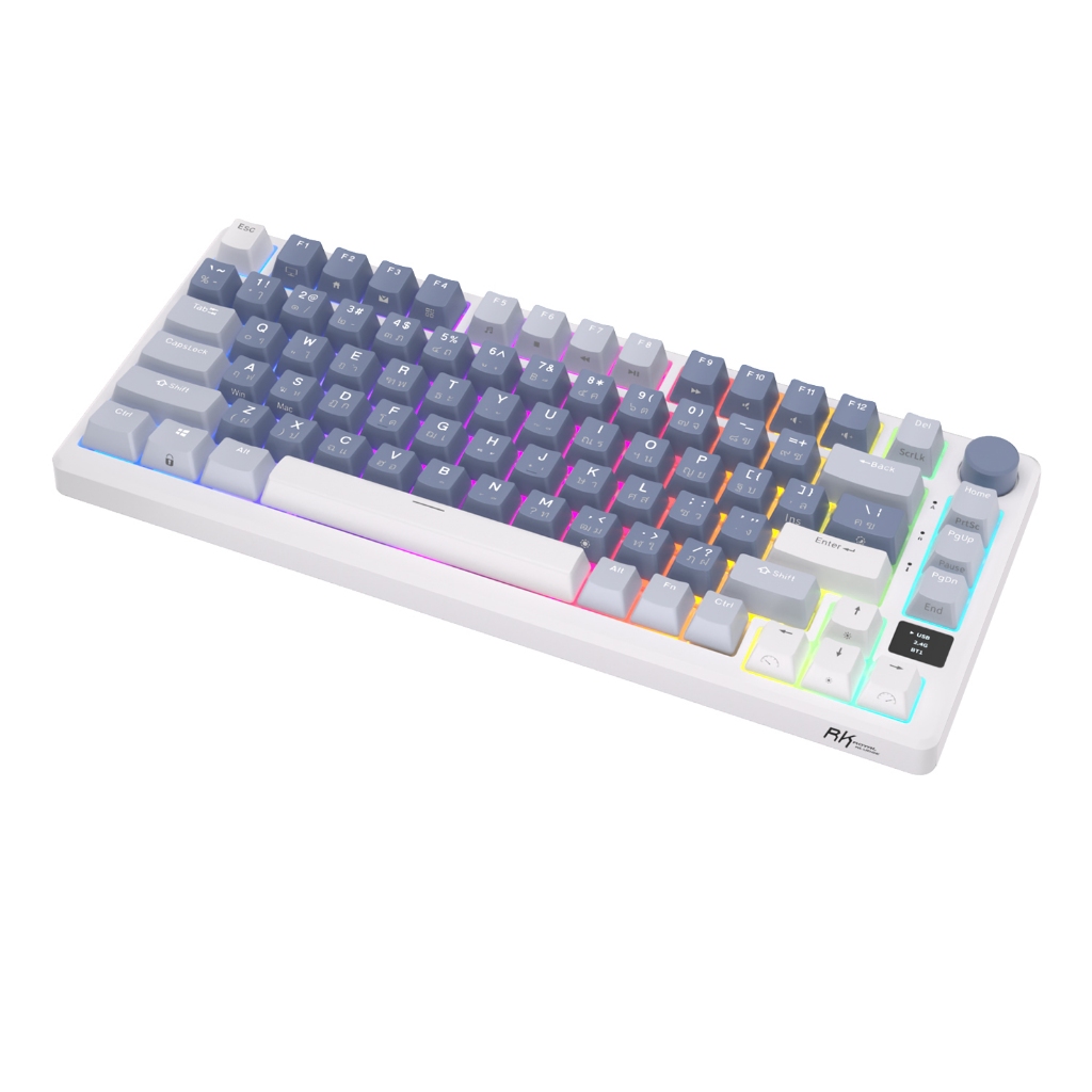 Rk Royal Kludge RK M75 Hotswap RGB 3 โหมด คีย์บอร์ดเกมมิ่งไร้สาย บลูทูธ 2.4GHz มีสาย USB-C
