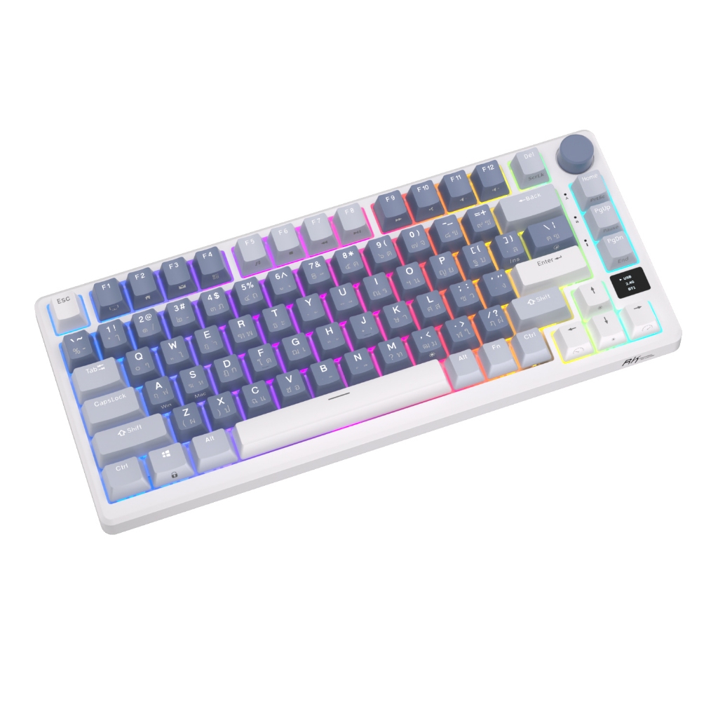 Rk Royal Kludge RK M75 Hotswap RGB 3 โหมด คีย์บอร์ดเกมมิ่งไร้สาย บลูทูธ 2.4GHz มีสาย USB-C
