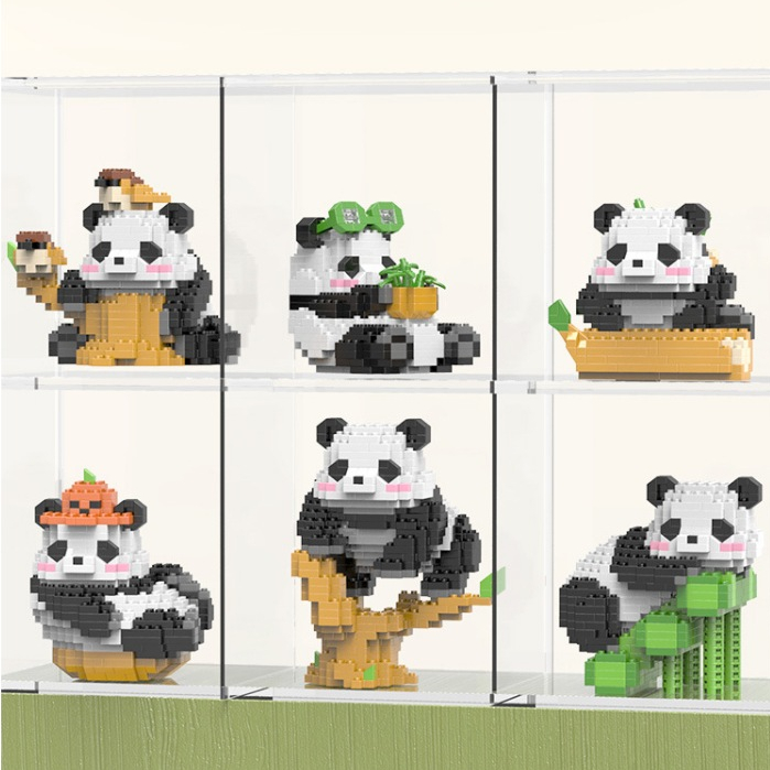 ใหม่ บล็อกตัวต่อ รูปแพนด้า Menglan Fubao ของเล่นเสริมการเรียนรู้ สําหรับเด็ก
