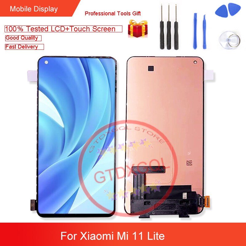 6.55 นิ้วสําหรับ Xiaomi Mi 11 Lite 4G 5G NE จอแสดงผล LCD Touch Panel Screen Sensor อะไหล่ซ่อม