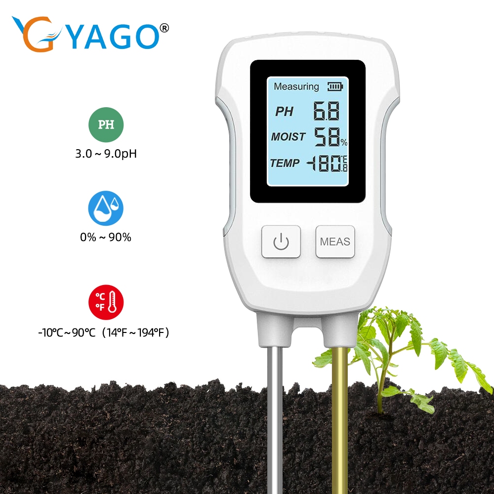 Rcyago 3 in 1 เครื่องทดสอบดิน โพรบคู่ เครื่องวัดค่า pH ดิน ความแม่นยําสูง เครื่องวัดความชื้นในดิน เครื่องวัดอุณหภูมิดิน สําหรับพืชสวน กระถาง