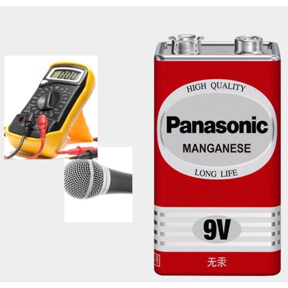 แบตเตอรี่ Panasonic 9V 6F22ND/1S Panasonic Manganese Long Life (สีแดง) 9V (รับประกันหนึ่งปี)