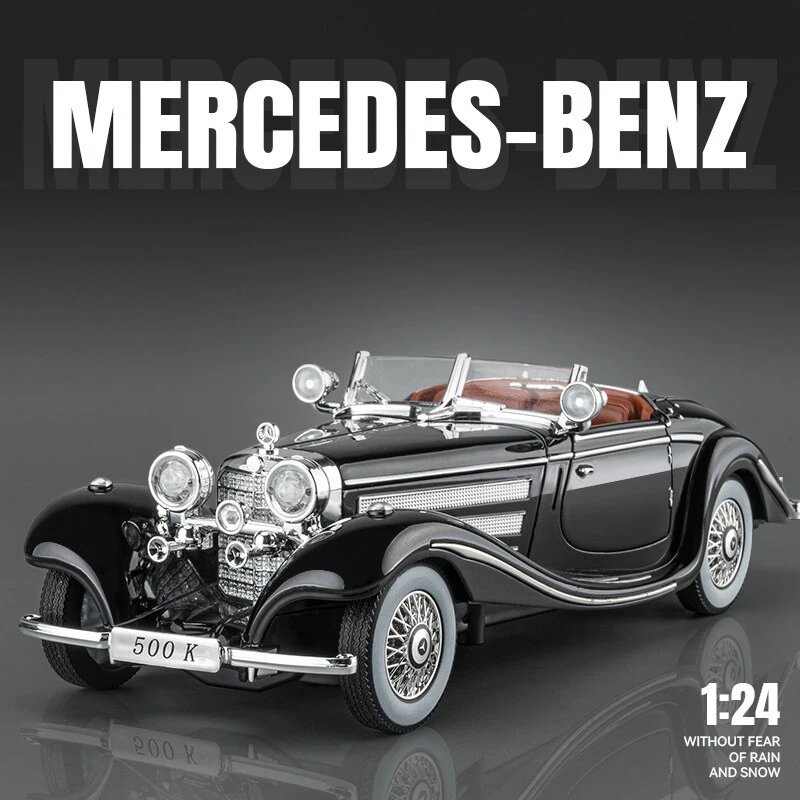 โมเดลรถยนต์ รถบรรทุกจําลอง 1:24 Mercedes-Benz 500K 1936 สไตล์วินเทจ ของเล่นสําหรับเด็ก
