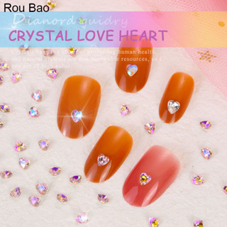 Rou Bao คริสตัลใส รูปหัวใจ 3D ขนาดเล็ก หลากสี สําหรับตกแต่งเ…